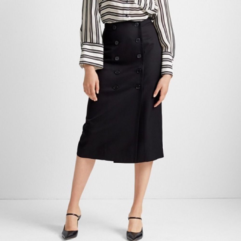 Club Monaco Black Button Front Pencil Skirt Size 12